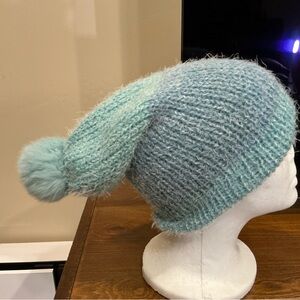 Cozy Soft Slouchy Reversible Beanie with snap Pom Pom